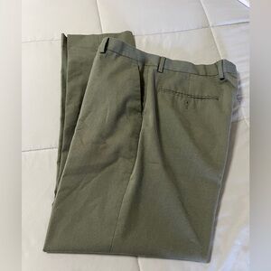 Express Men's Olive Green Dress pant, Short style where ankle shows